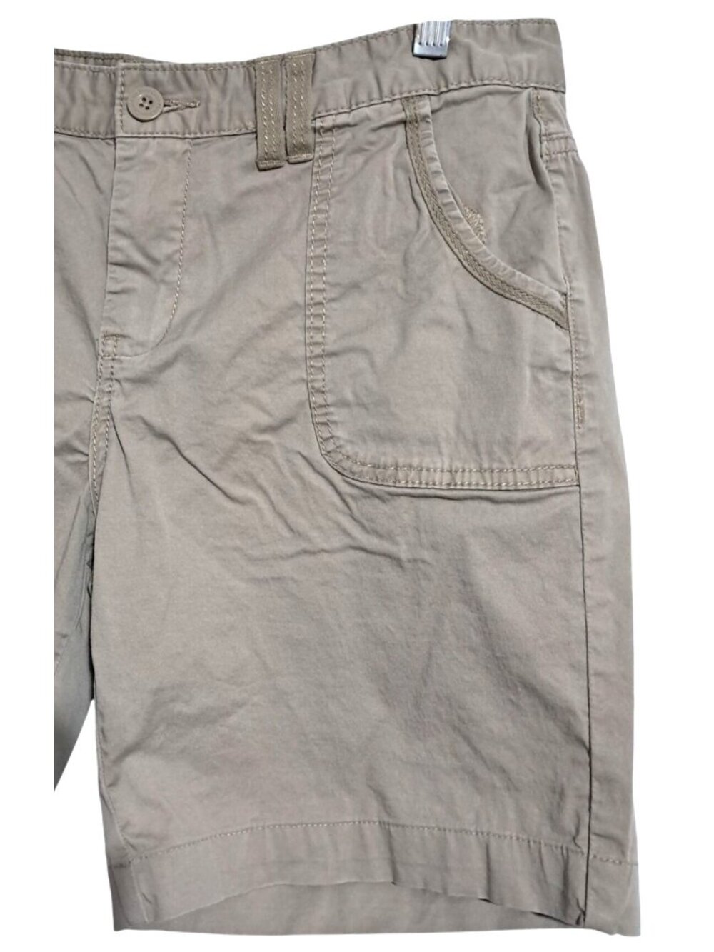 Calvin Klein Khaki Bermuda Shorts Womens Size 10 Cotton Blend Casual Stretch Com - Picture 6 of 9